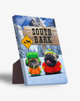 'South Bark' Personalized 2 Pet Standing Canvas