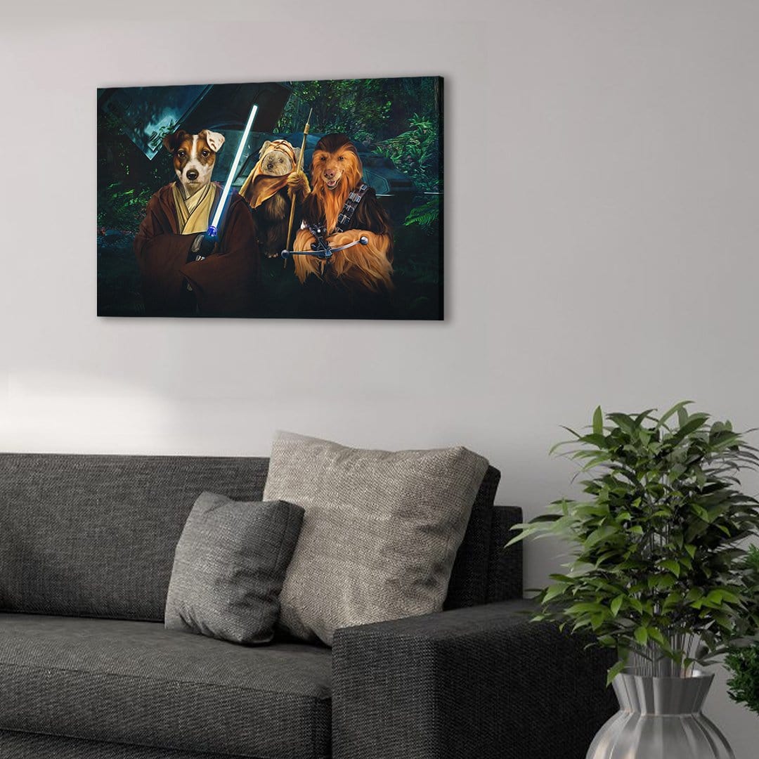 &#39;Star Woofers 2&#39; Personalized 3 Pet Canvas