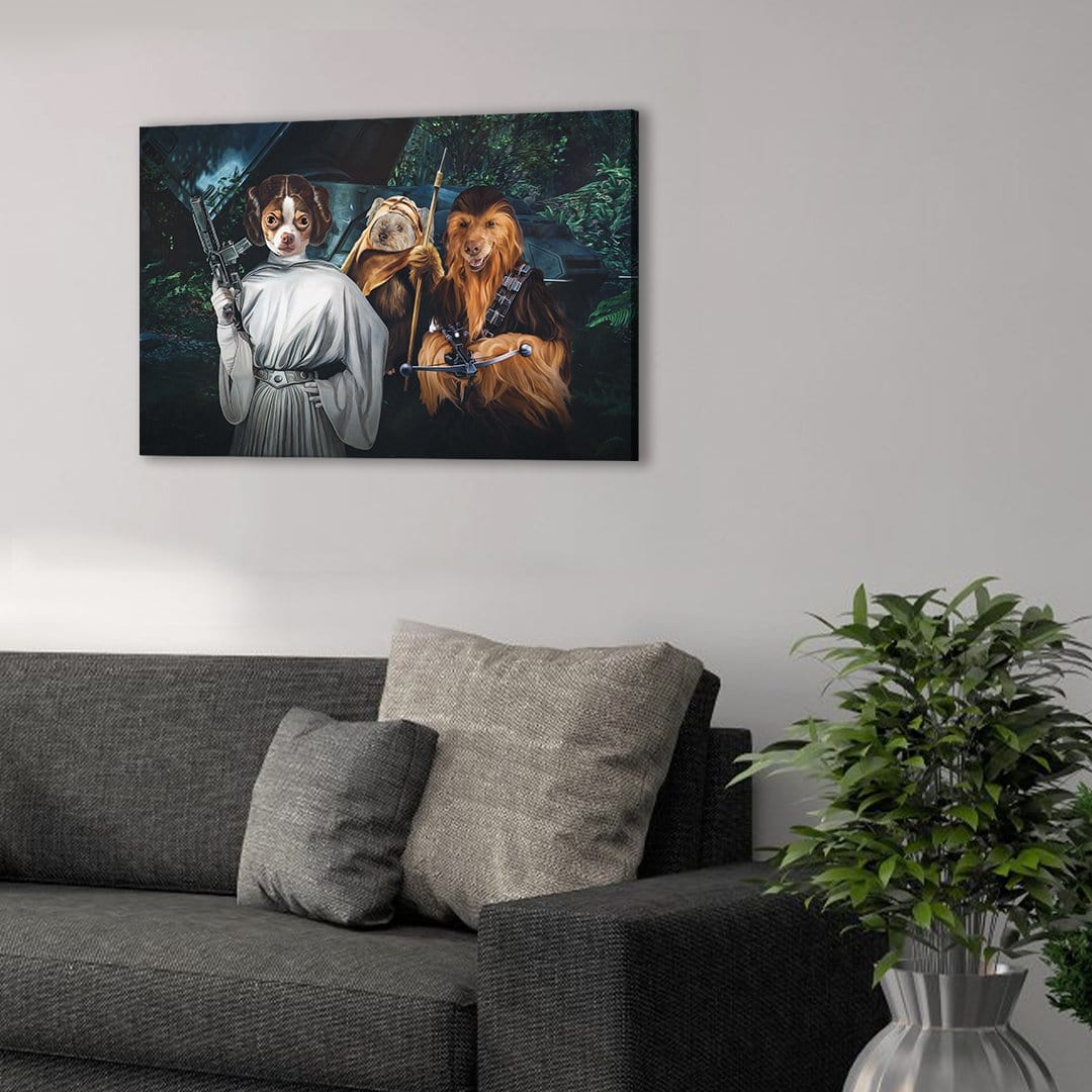 &#39;Star Woofers 3&#39; Personalized 3 Pet Canvas