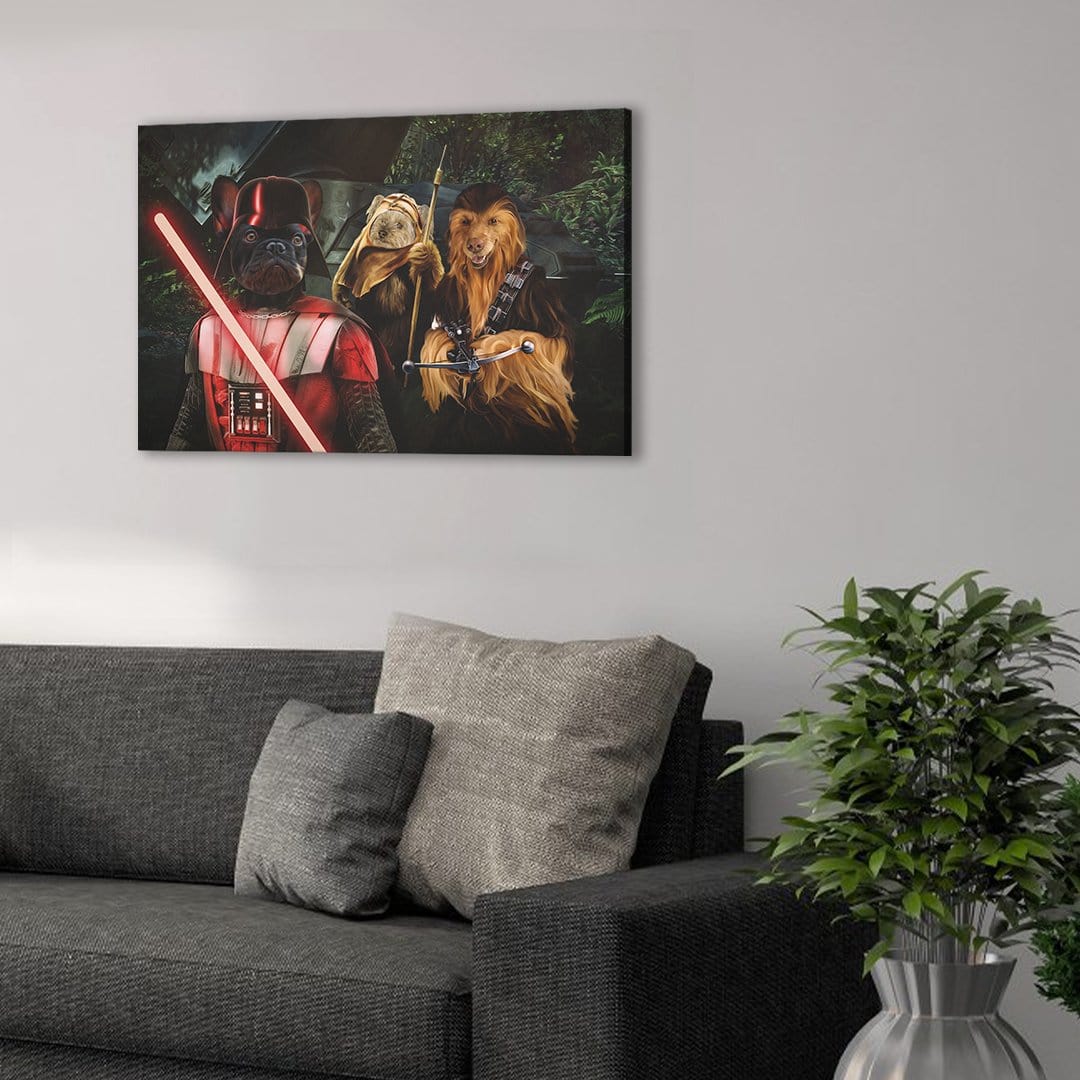 &#39;Star Woofers&#39; Personalized 3 Pet Canvas