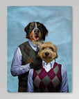 Manta personalizada para 2 mascotas 'Step Doggo &amp; Doggette' 