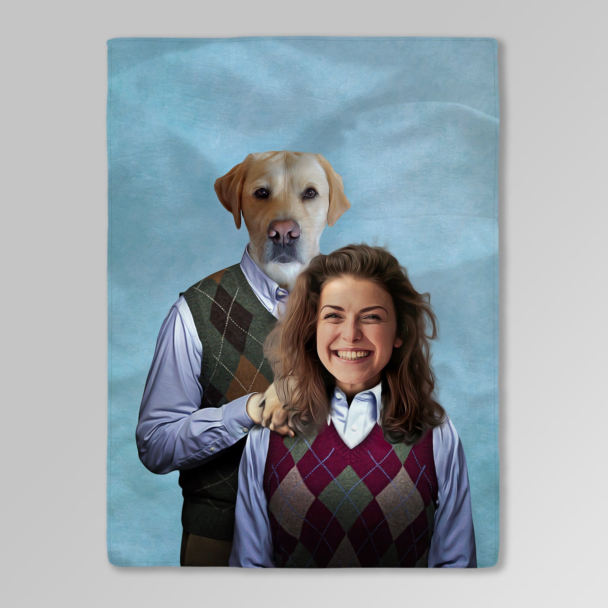 'Step Doggo & Human(Female)' Personalized Blanket