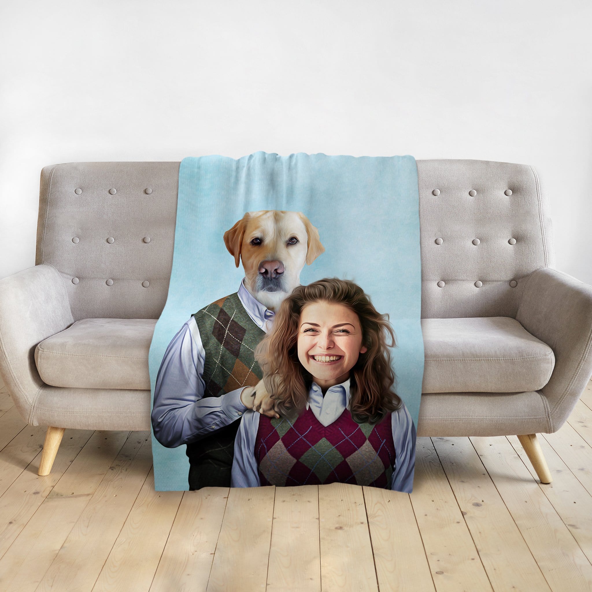 &#39;Step Doggo &amp; Human(Female)&#39; Personalized Blanket