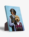 Lienzo personalizado de pie para 2 mascotas 'Step Doggo &amp; Doggette'