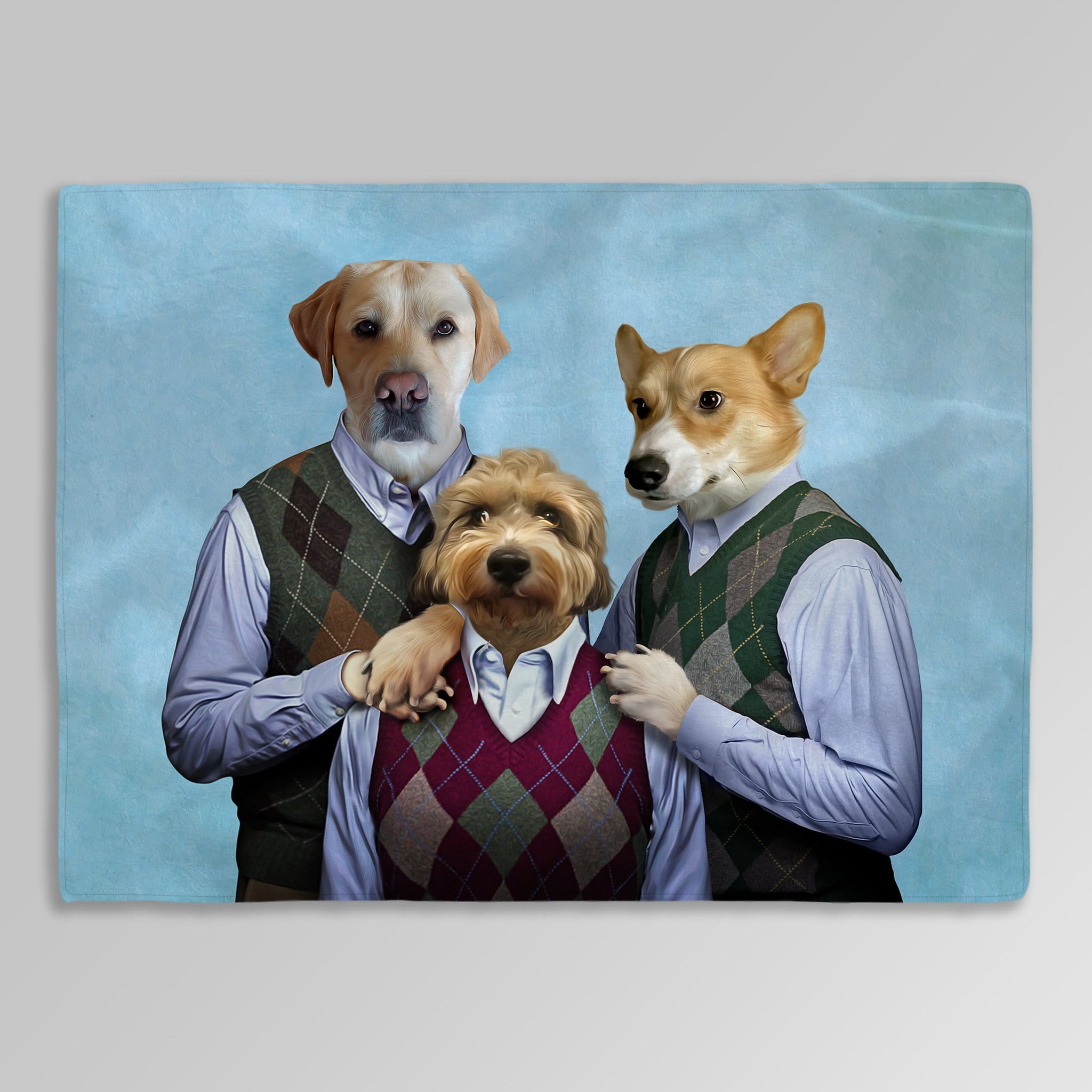 &#39;Step Doggos &amp; Doggette&#39; Personalized 3 Pet Blanket