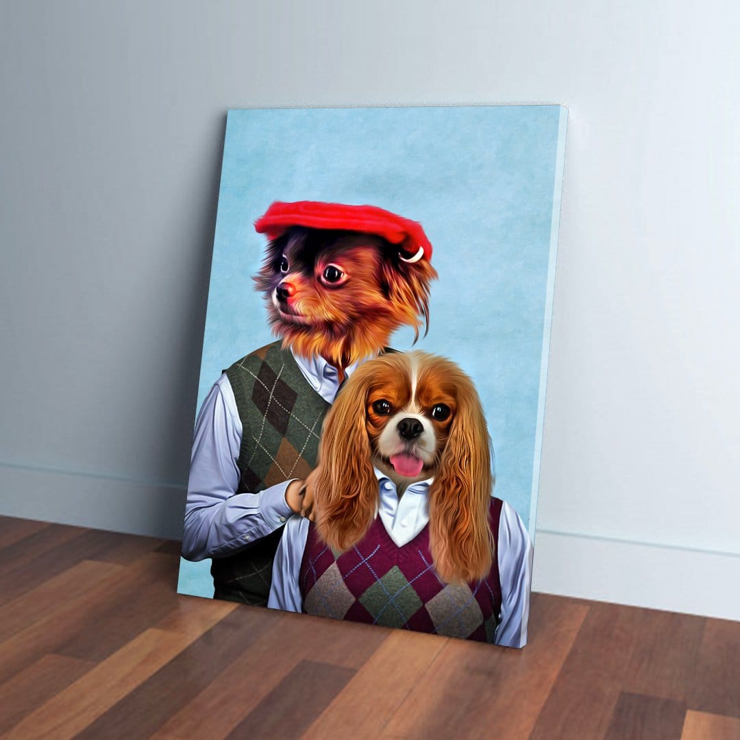 Step-Doggo &amp; Doggette Personalized 2 Pet Canvas