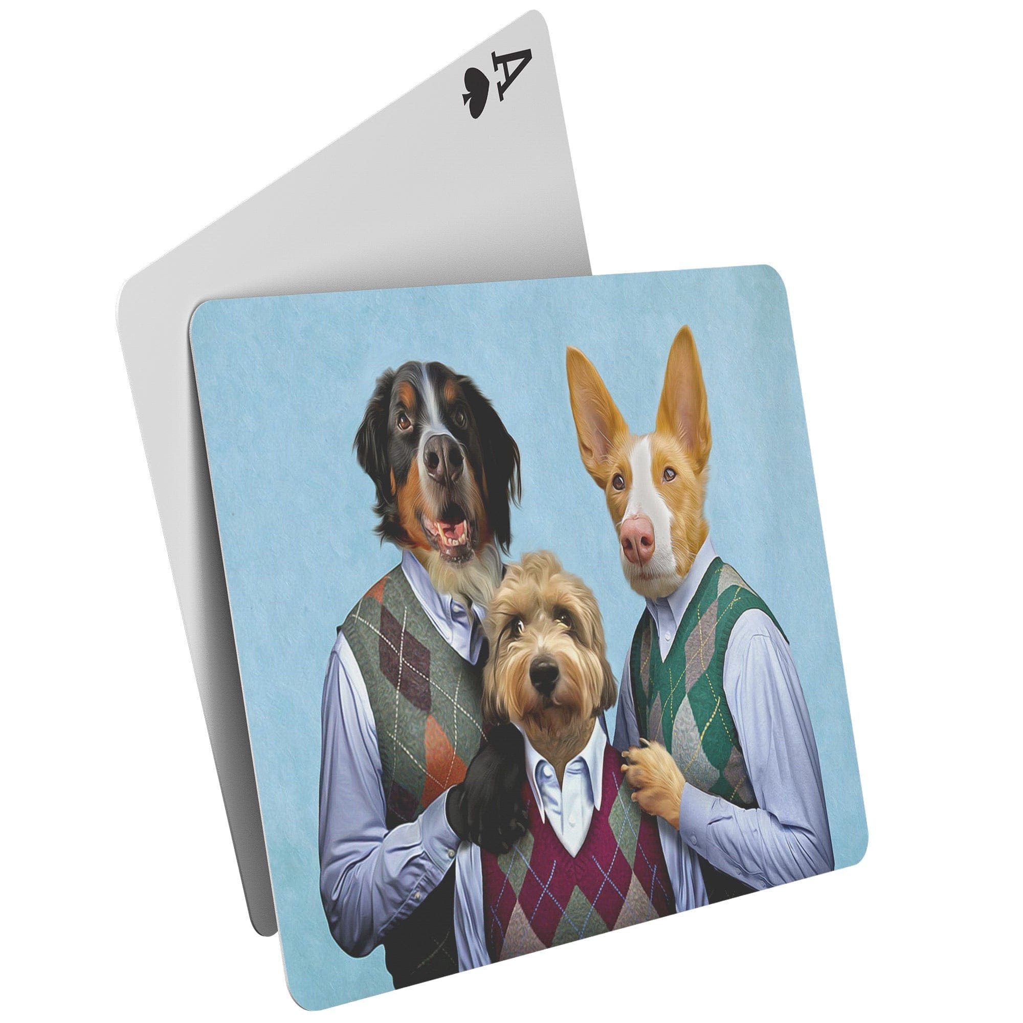 &#39;Step Doggette&#39; Personalized 3 Pet Playing Cards