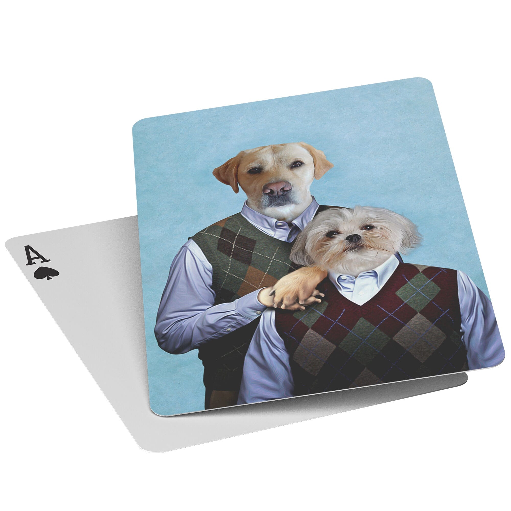 &#39;Step Doggos&#39; Personalized 2 Pet Playing Cards