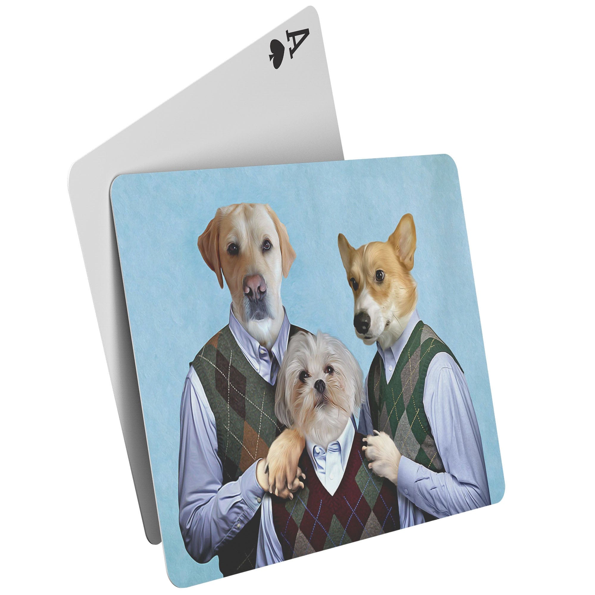 &#39;Step Doggos&#39; Personalized 3 Pet Playing Cards