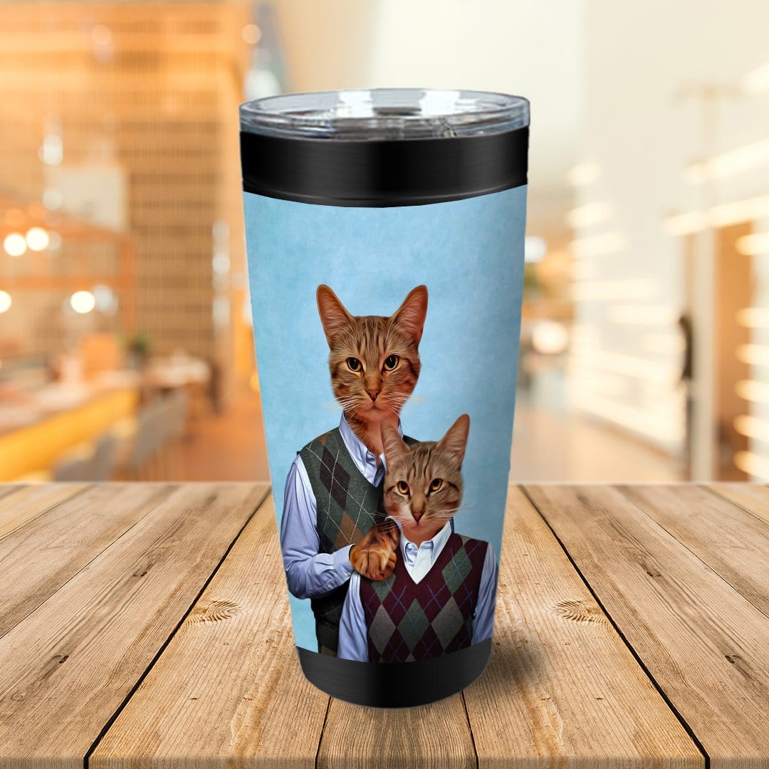 Step Kitties Vaso personalizado para 2 mascotas