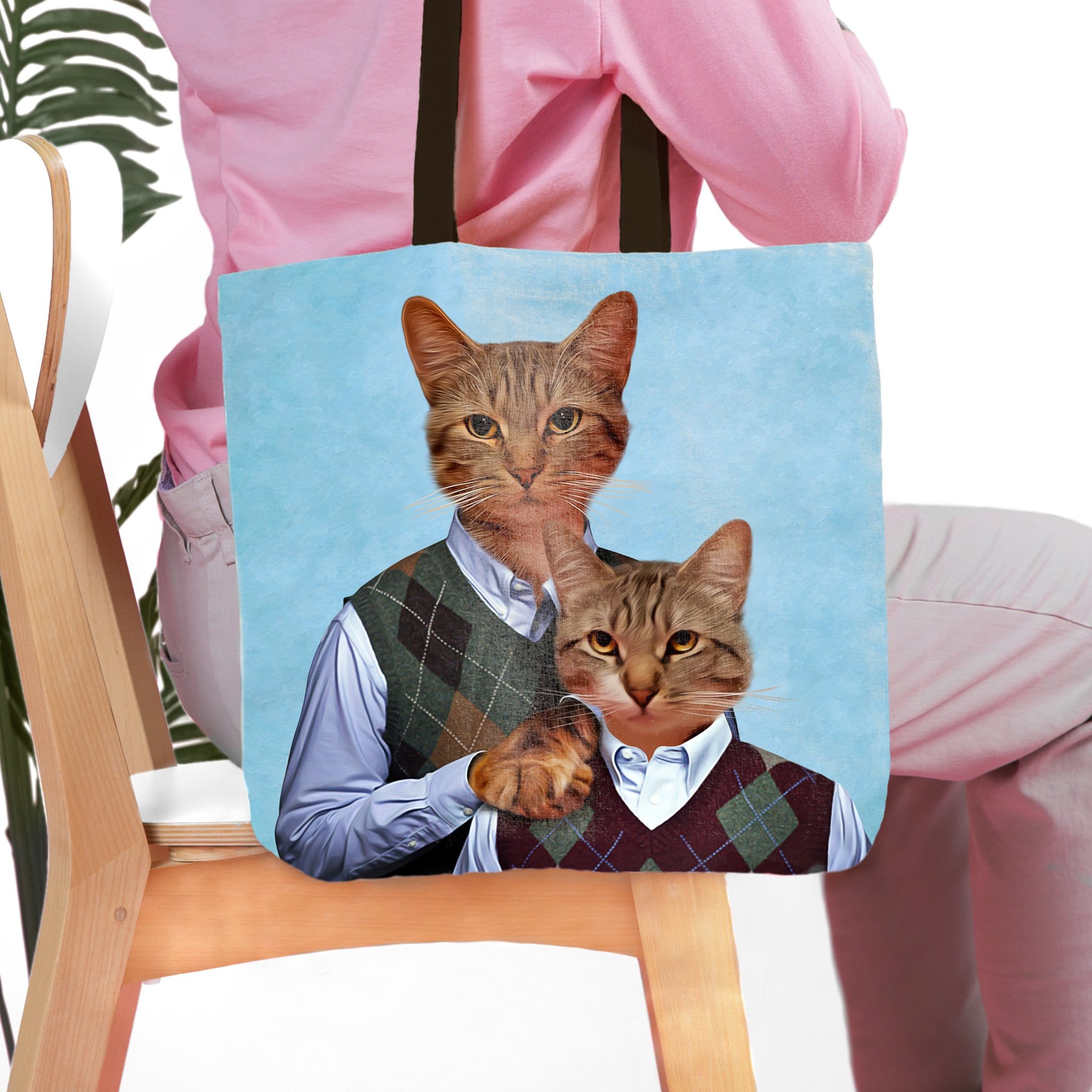 Bolsa de mano personalizada para 2 mascotas &#39;Step Kitties&#39;