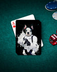 Personalized Storm Woofer playing card featuring a French Bulldog in a Stormtrooper costume.