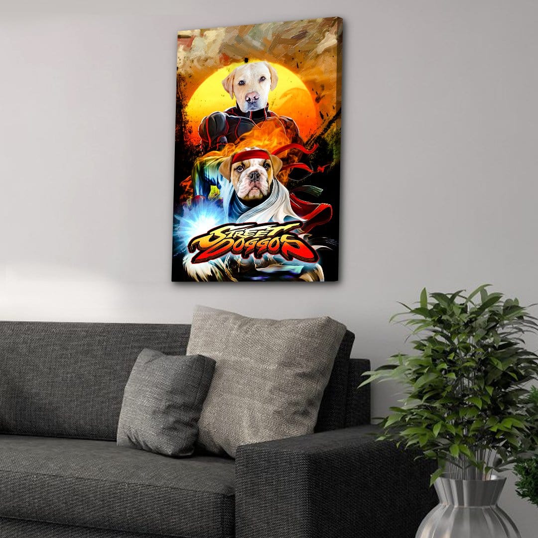 'Street Doggos' Personalized 2 Pet Canvas