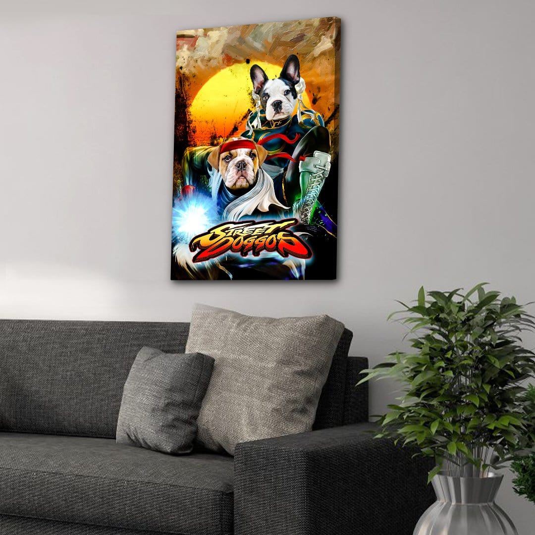 &#39;Street Doggos 2&#39; Personalized 2 Pet Canvas