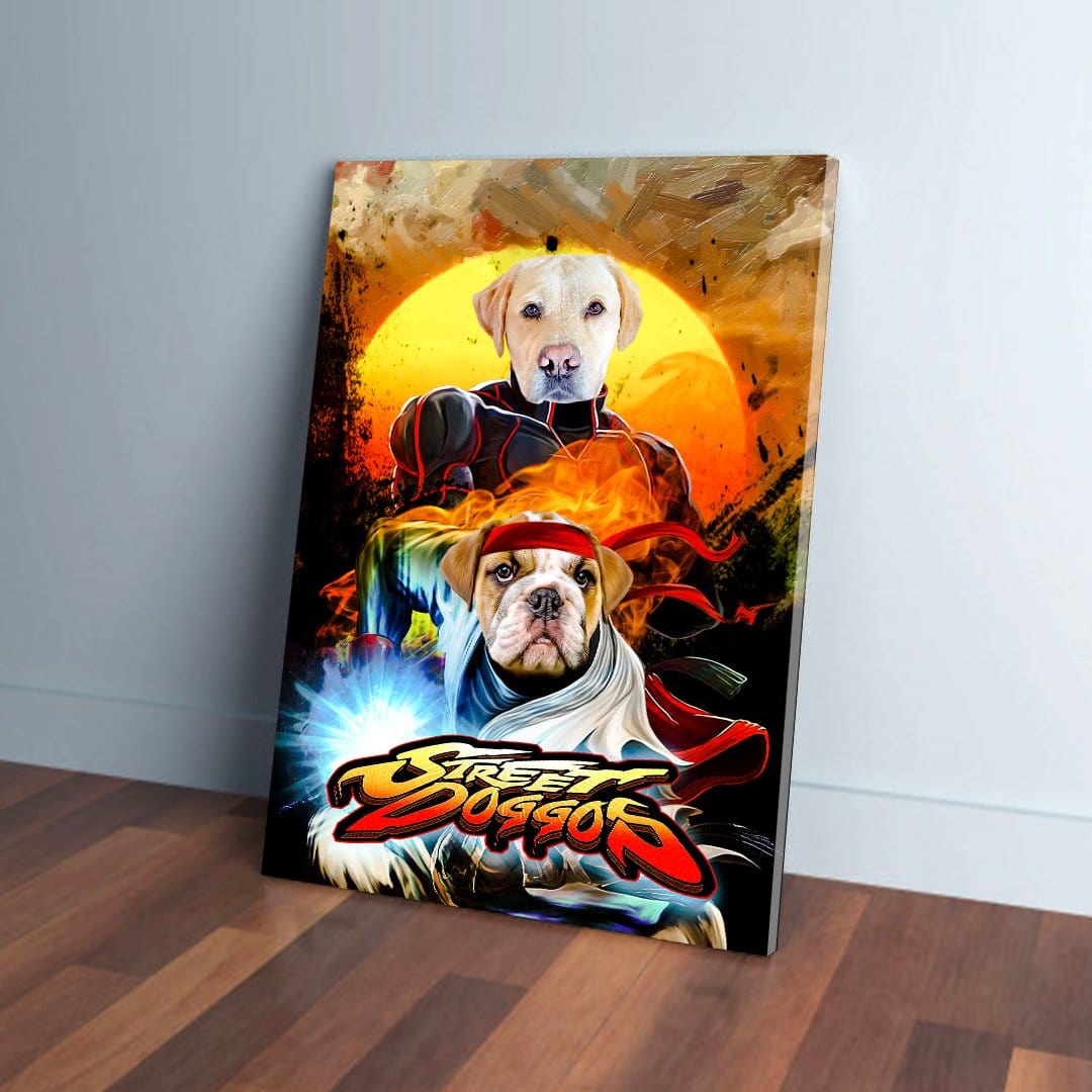 &#39;Street Doggos&#39; Personalized 2 Pet Canvas