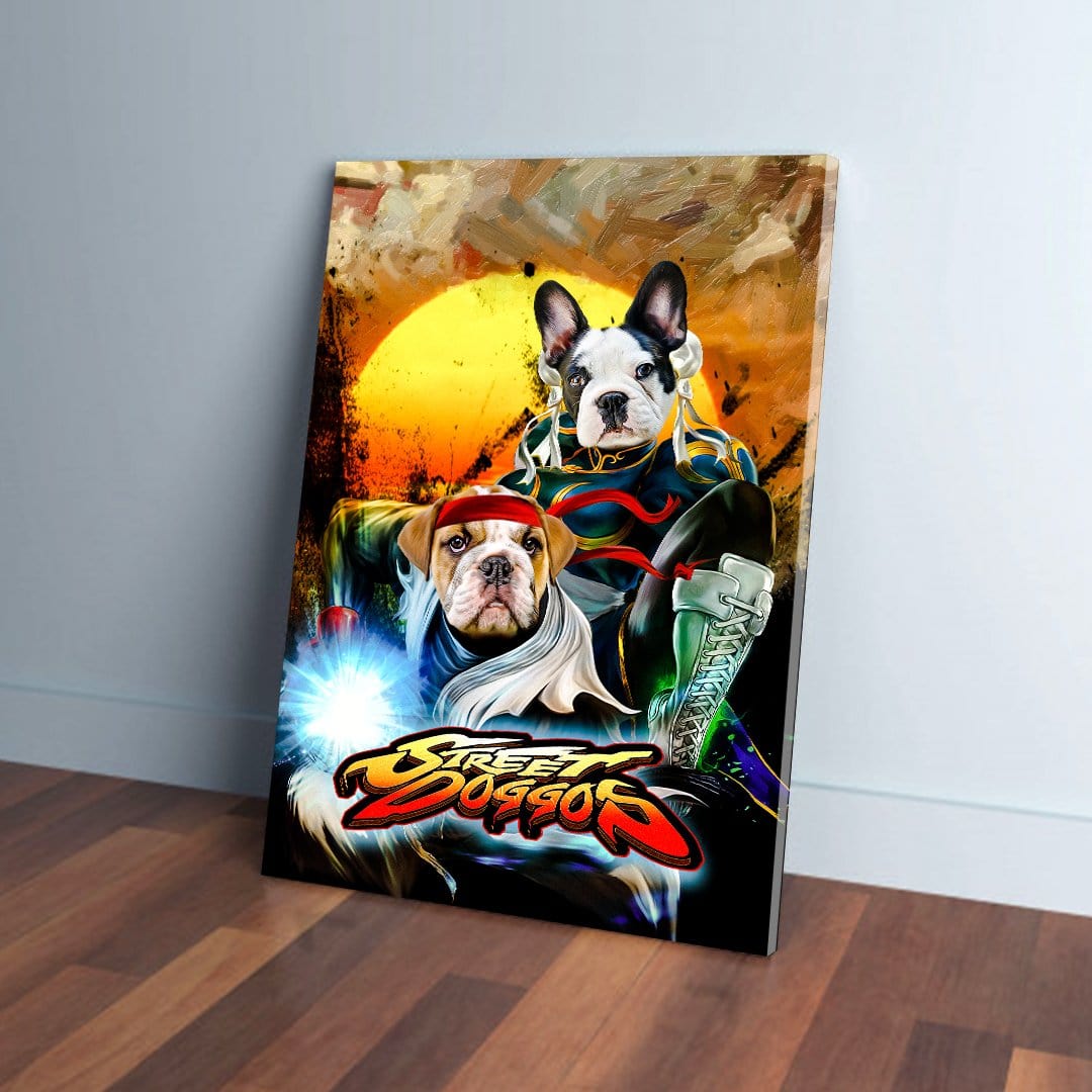 &#39;Street Doggos 2&#39; Personalized 2 Pet Canvas