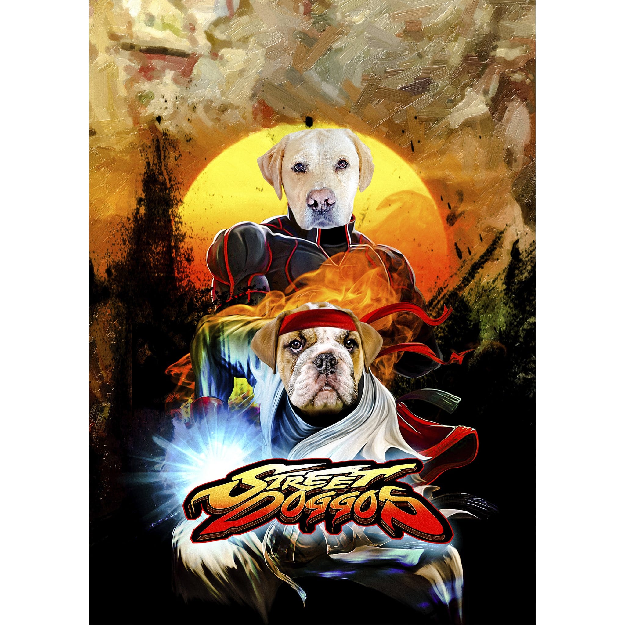 Retrato digital de 2 mascotas de &#39;Street Doggos&#39;