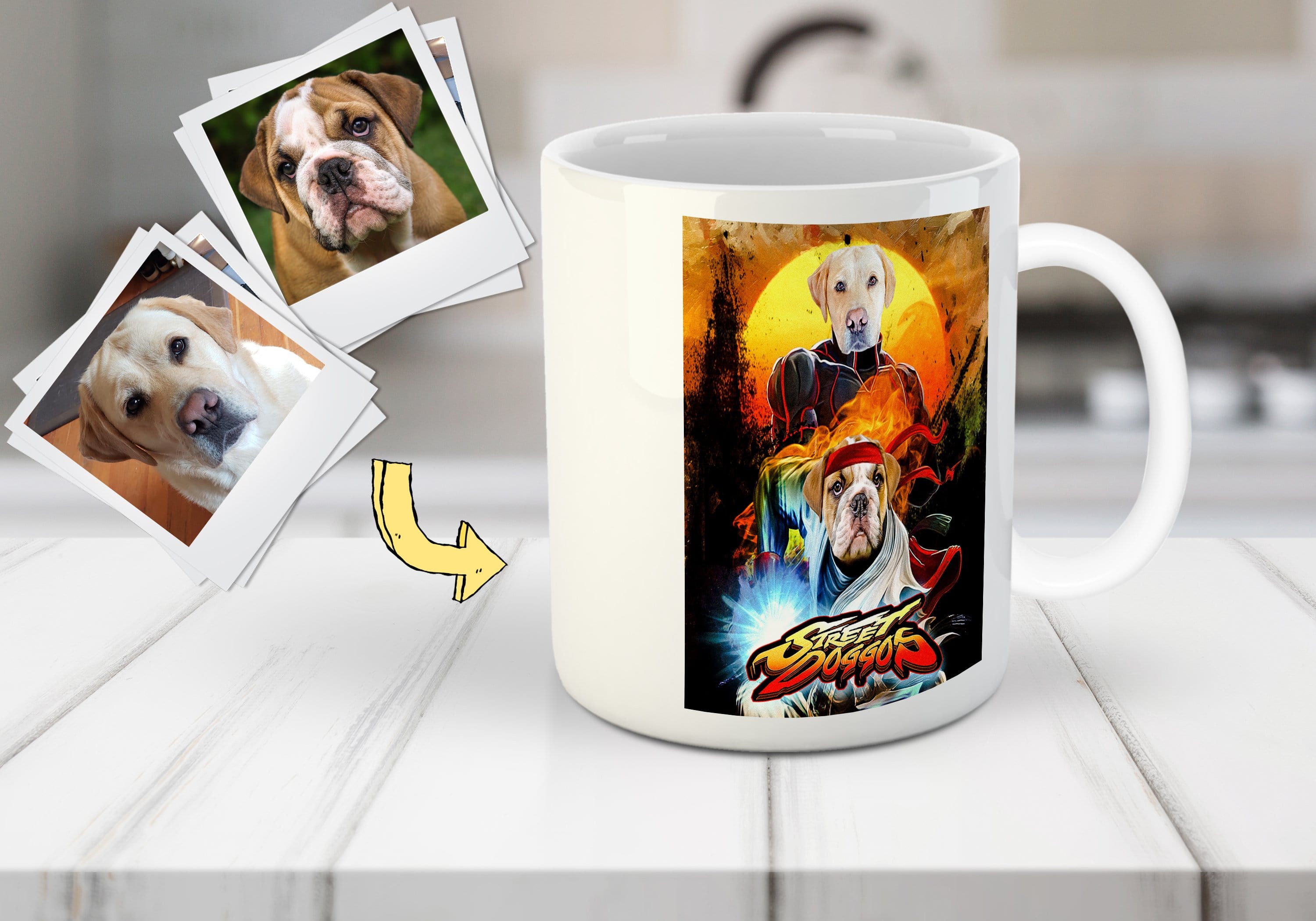 &#39;Street Doggos&#39; Personalized 2 Pet Mug