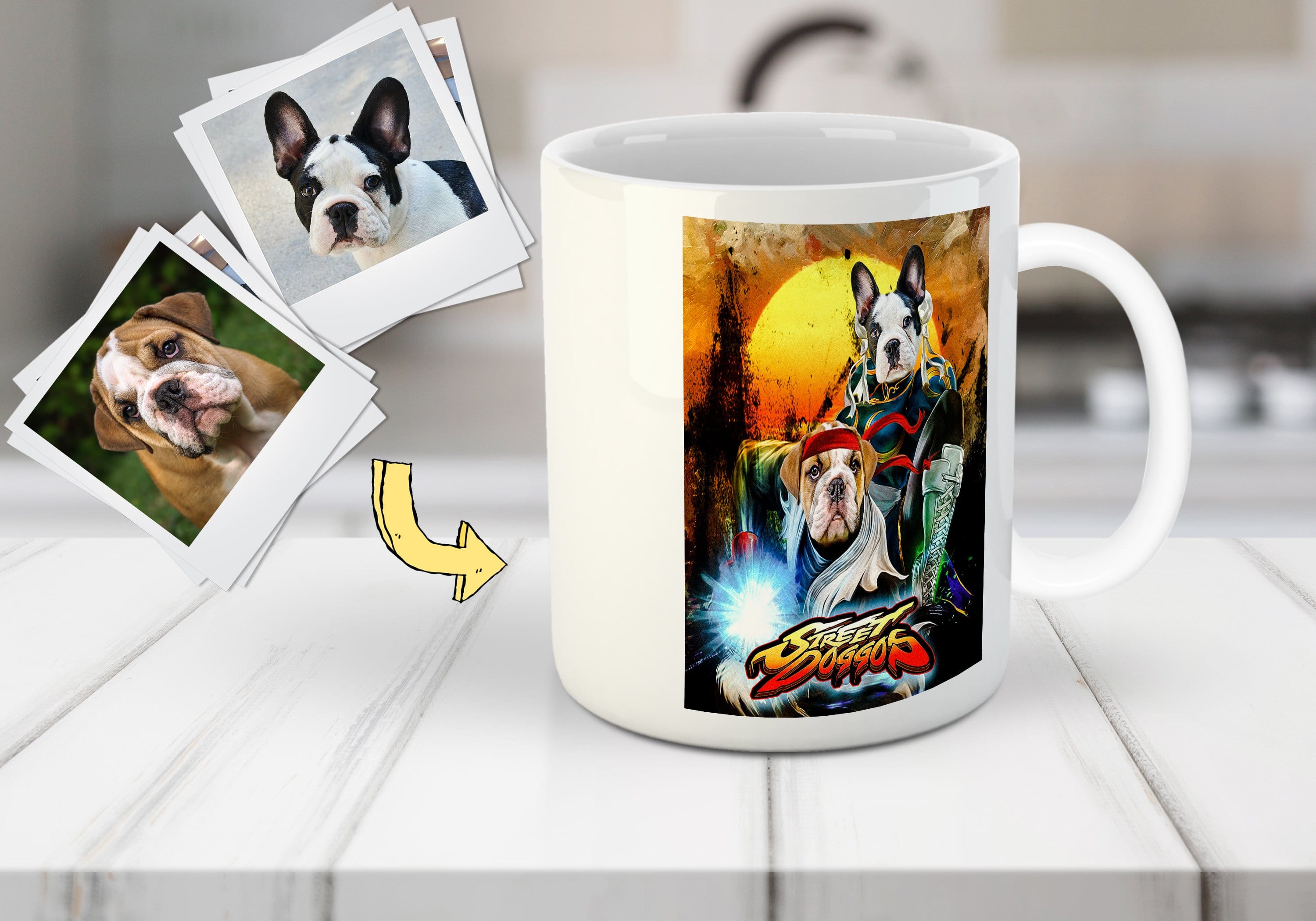Taza personalizada para 2 mascotas &#39;Street Doggos 2&#39;