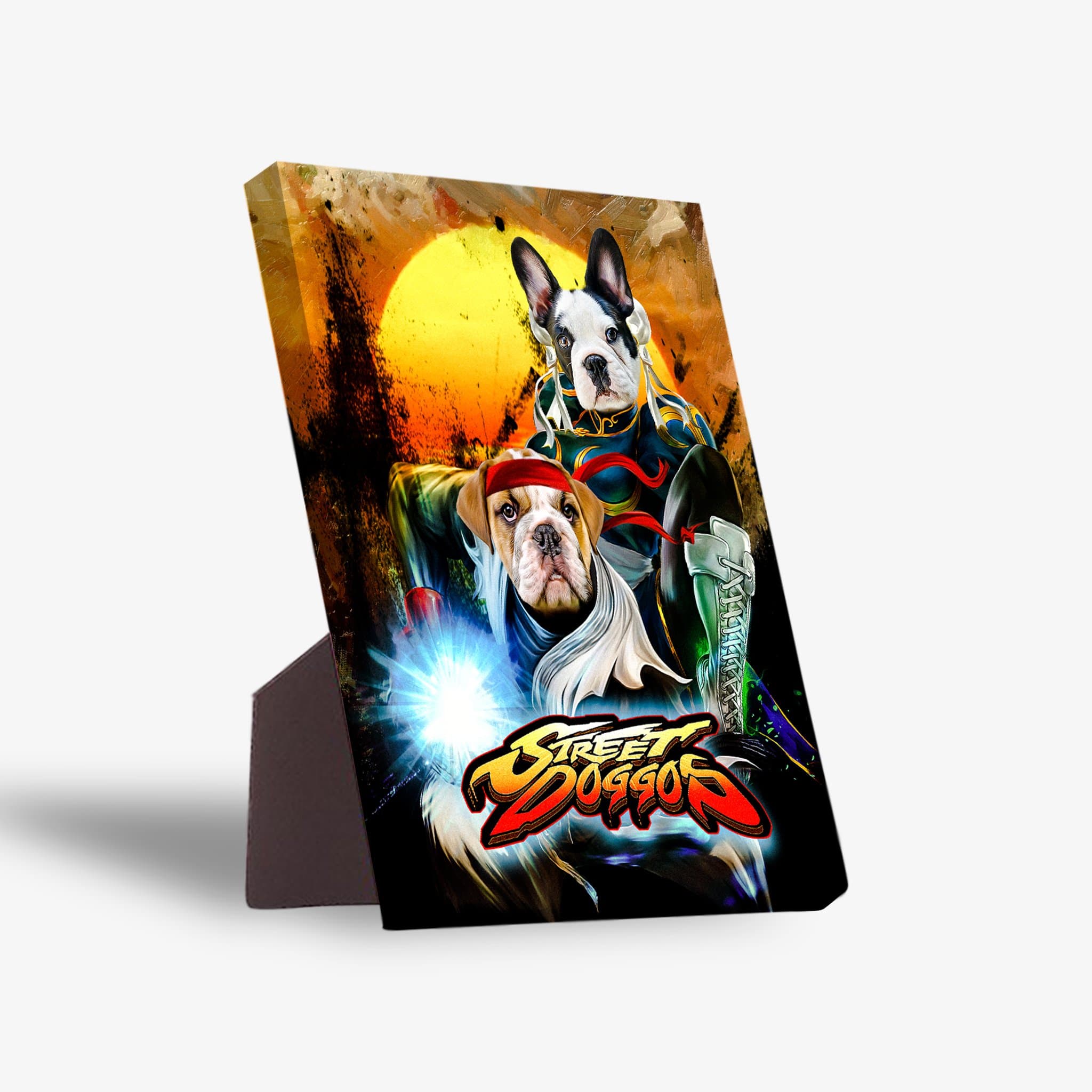 &#39;Street Doggos 2&#39; Personalized 2 Pet Standing Canvas