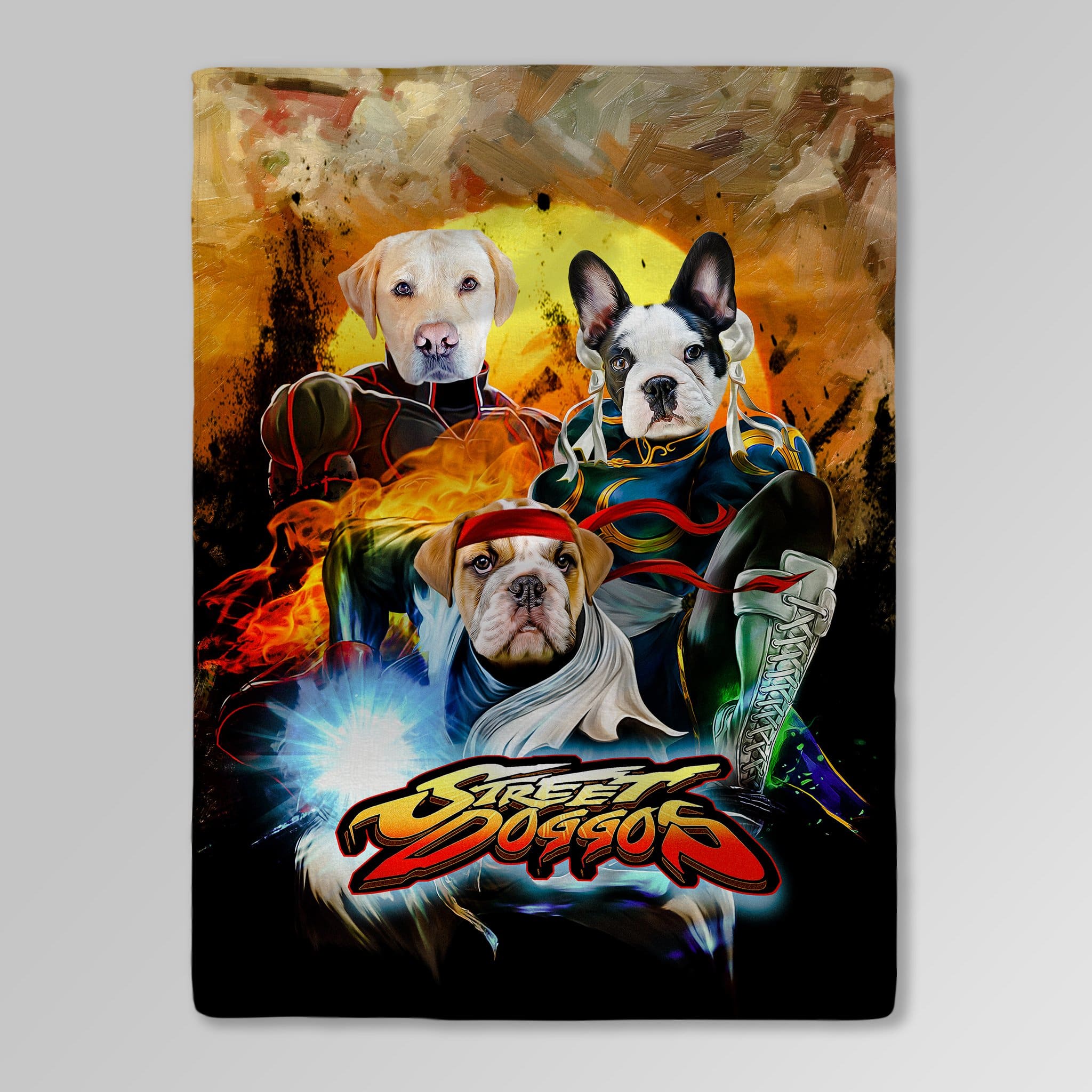 &#39;Street Doggos&#39; Personalized 3 Pet Blanket