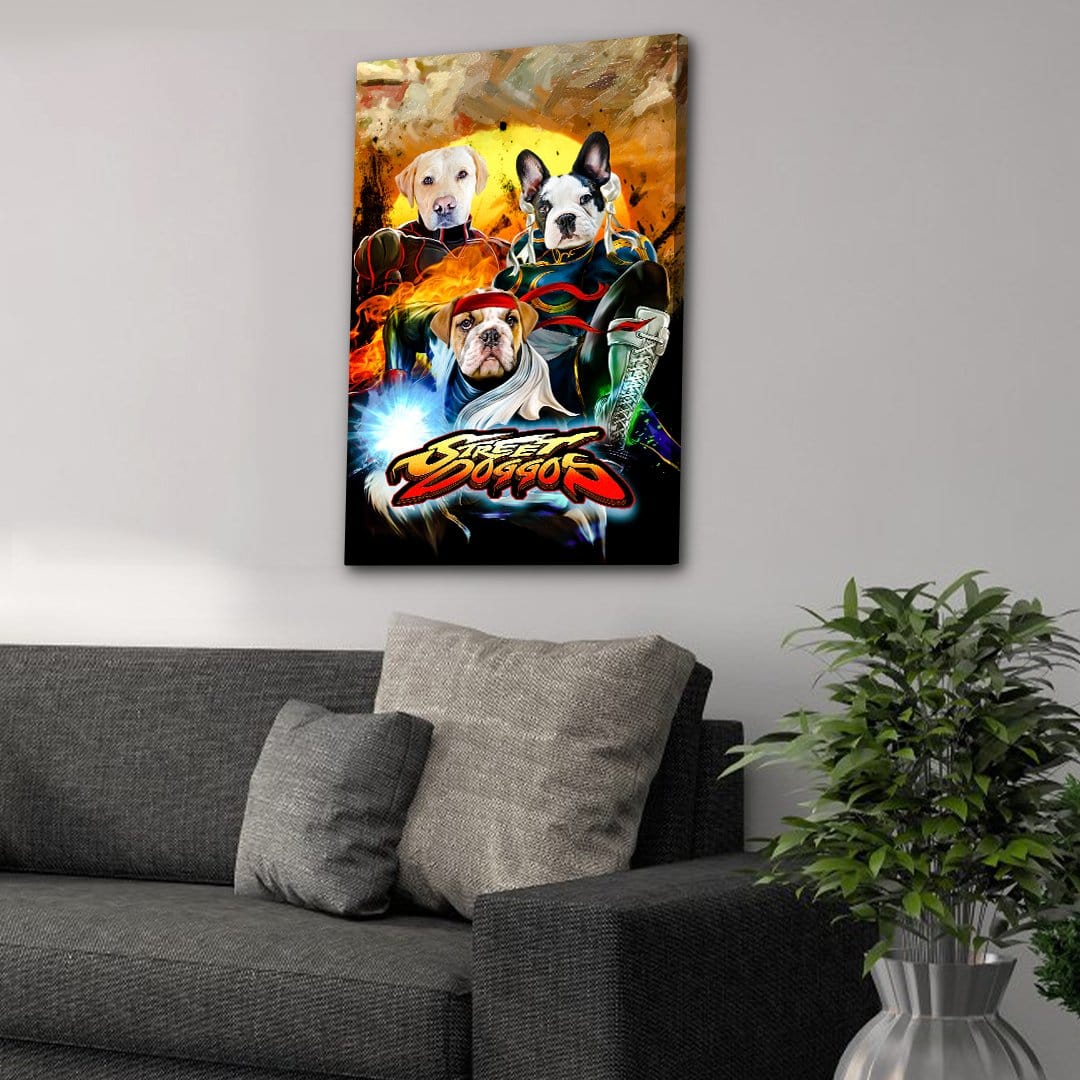 &#39;Street Doggos&#39; Personalized 3 Pet Canvas
