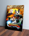 'Street Doggos' Personalized 3 Pet Canvas