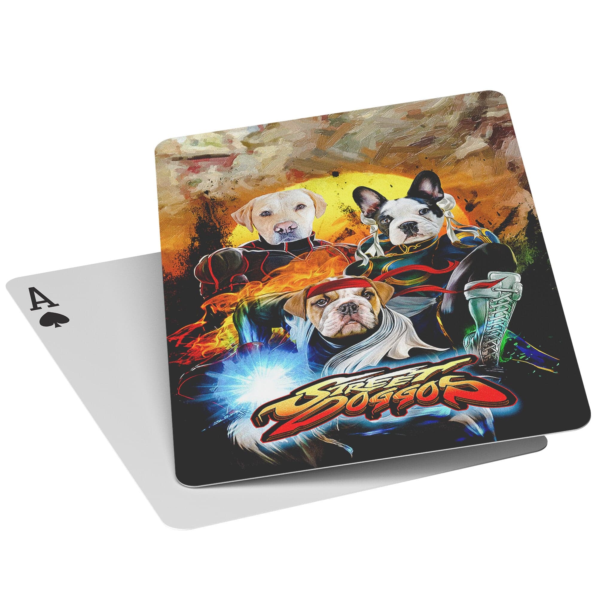 &#39;Street Doggos&#39; Personalized 3 Pet Playing Cards
