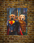 Póster personalizado para 2 mascotas 'Superdog y Aquadog'