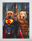 'Superdog & Aquadog' Personalized 2 Pet Poster