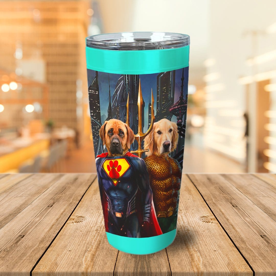 Vaso personalizado para 2 mascotas &#39;Superdog &amp;amp; Aquadog&#39;