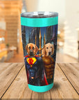 Vaso personalizado para 2 mascotas 'Superdog &amp; Aquadog'