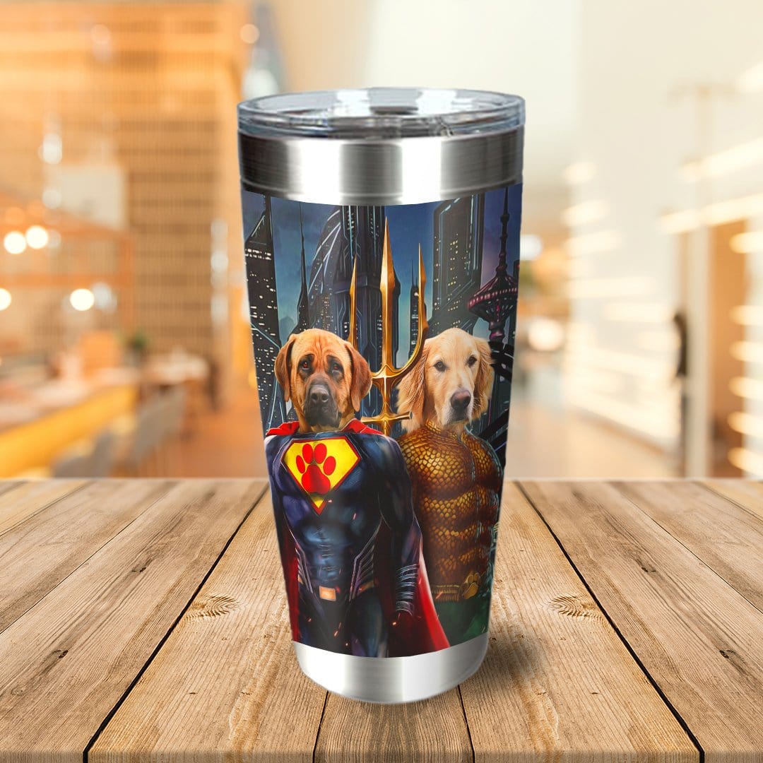 Vaso personalizado para 2 mascotas &#39;Superdog &amp;amp; Aquadog&#39;