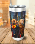 Vaso personalizado para 2 mascotas 'Superdog &amp; Aquadog'