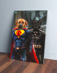 'Superdog & Batdog' Personalized 2 Pet Canvas