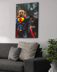 'Superdog & Batdog' Personalized 2 Pet Canvas