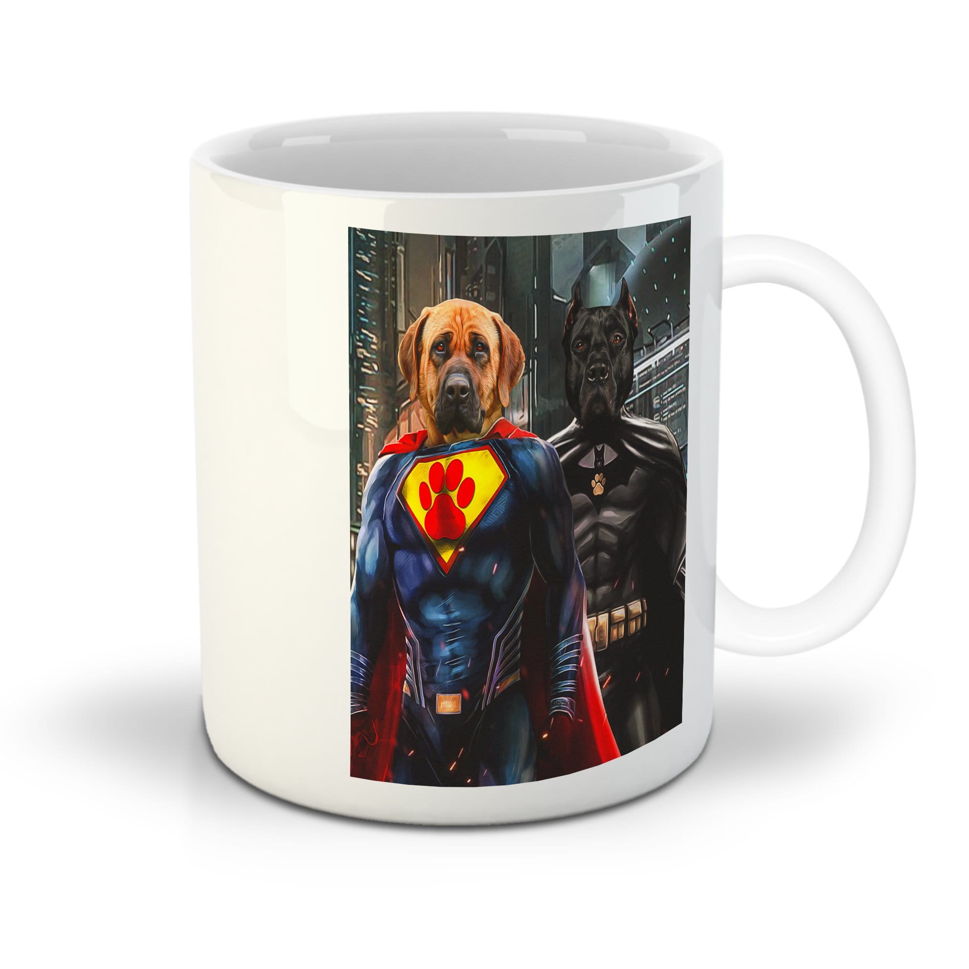 &#39;Superdog &amp; Batdog&#39; Personalized 2 Pet Mug