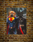 Póster personalizado para 2 mascotas 'Superdog y Batdog'