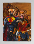 'Superdog & Wonder Doggette' Personalized 2 Pet Blanket