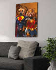 'Superdog & Wonder Doggette' Personalized 2 Pet Canvas