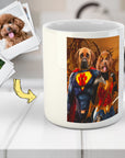 Taza personalizada para 2 mascotas 'Superdog &amp; Wonder Doggette'