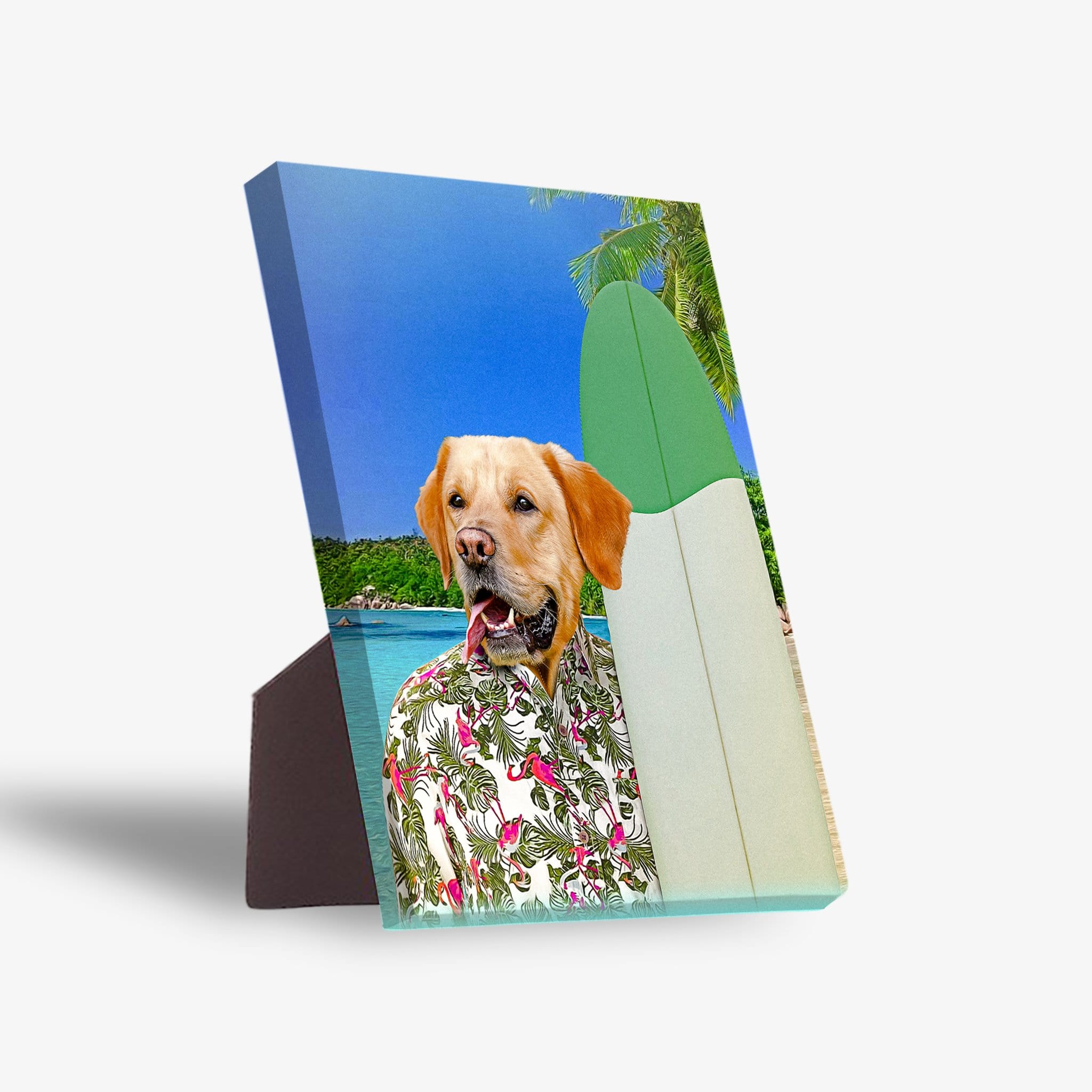&#39;The Surfer&#39; Personalized Pet Standing Canvas