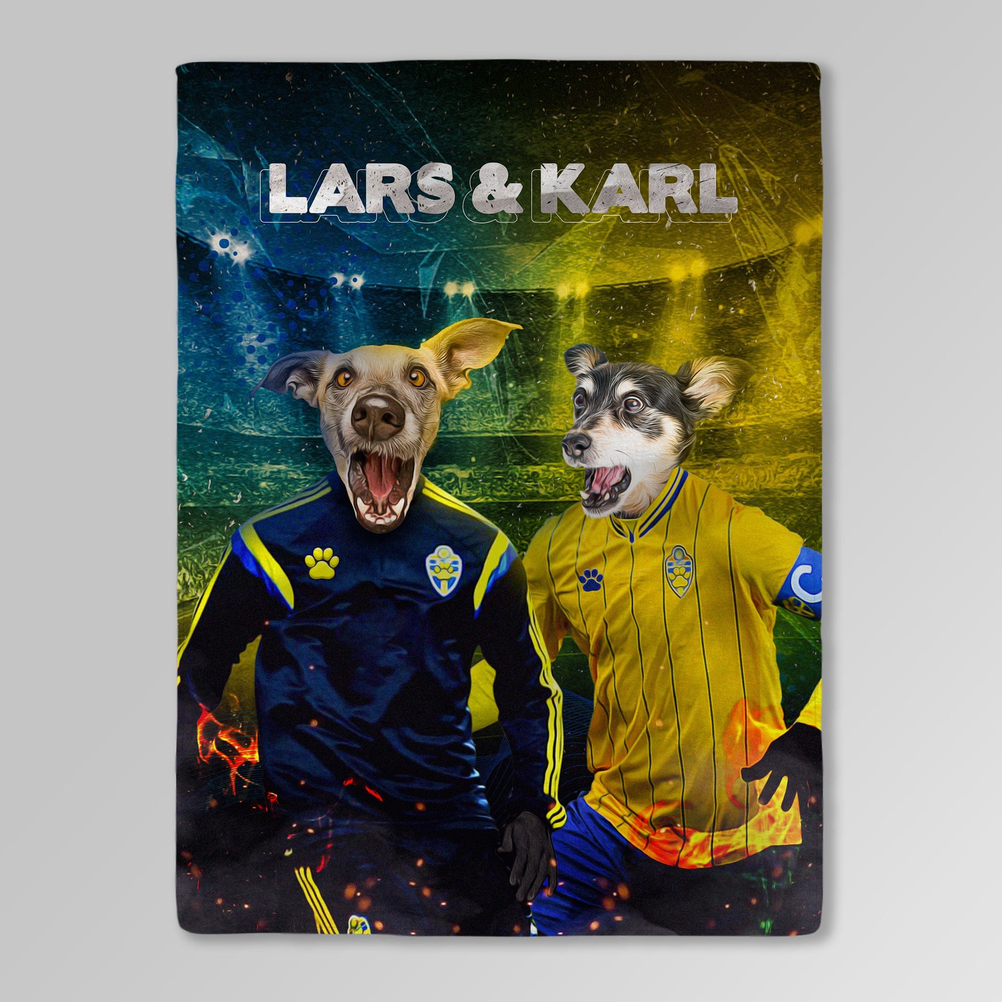 &#39;Sweden Doggos Euro Football&#39; Personalized 2 Pet Blanket