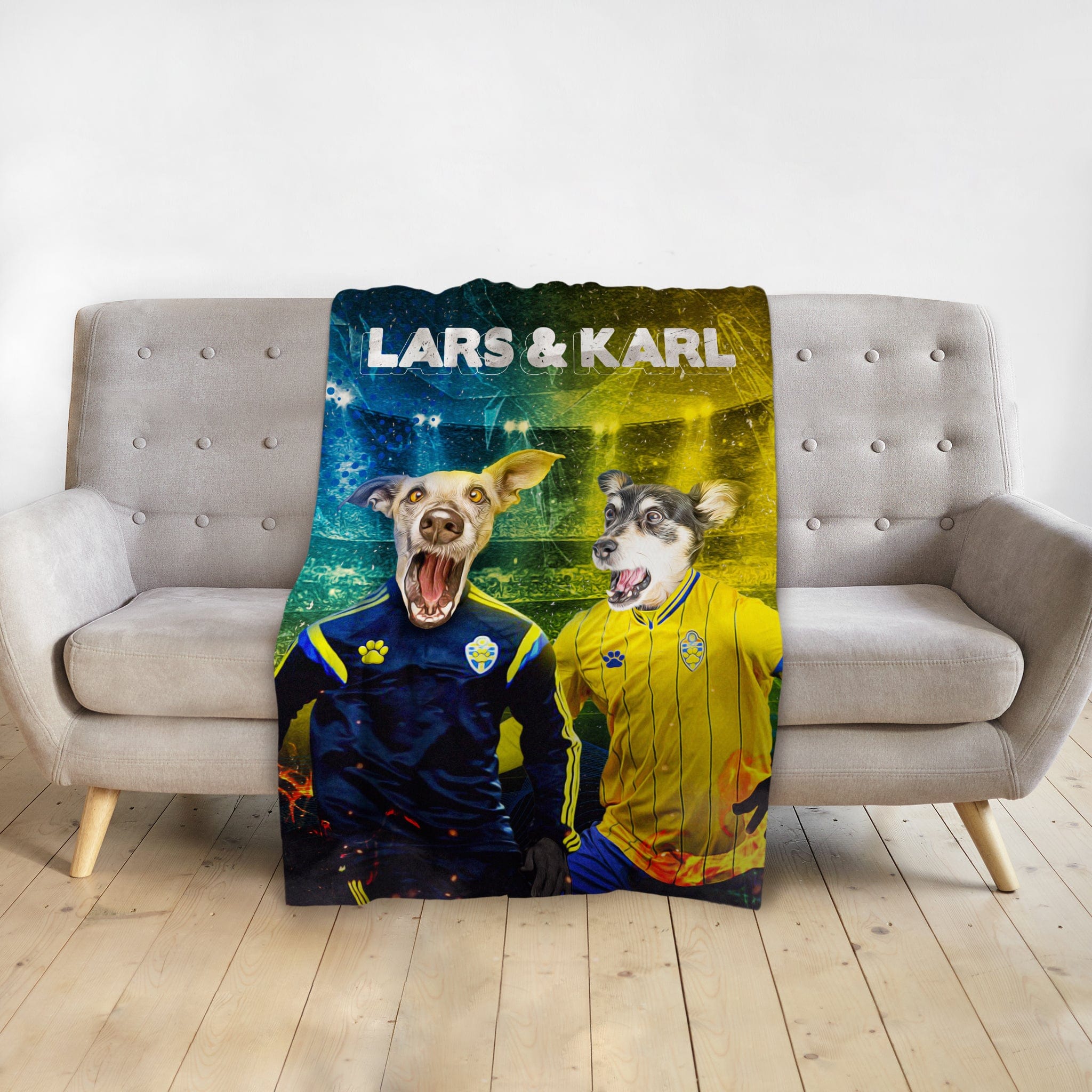 &#39;Sweden Doggos Euro Football&#39; Personalized 2 Pet Blanket