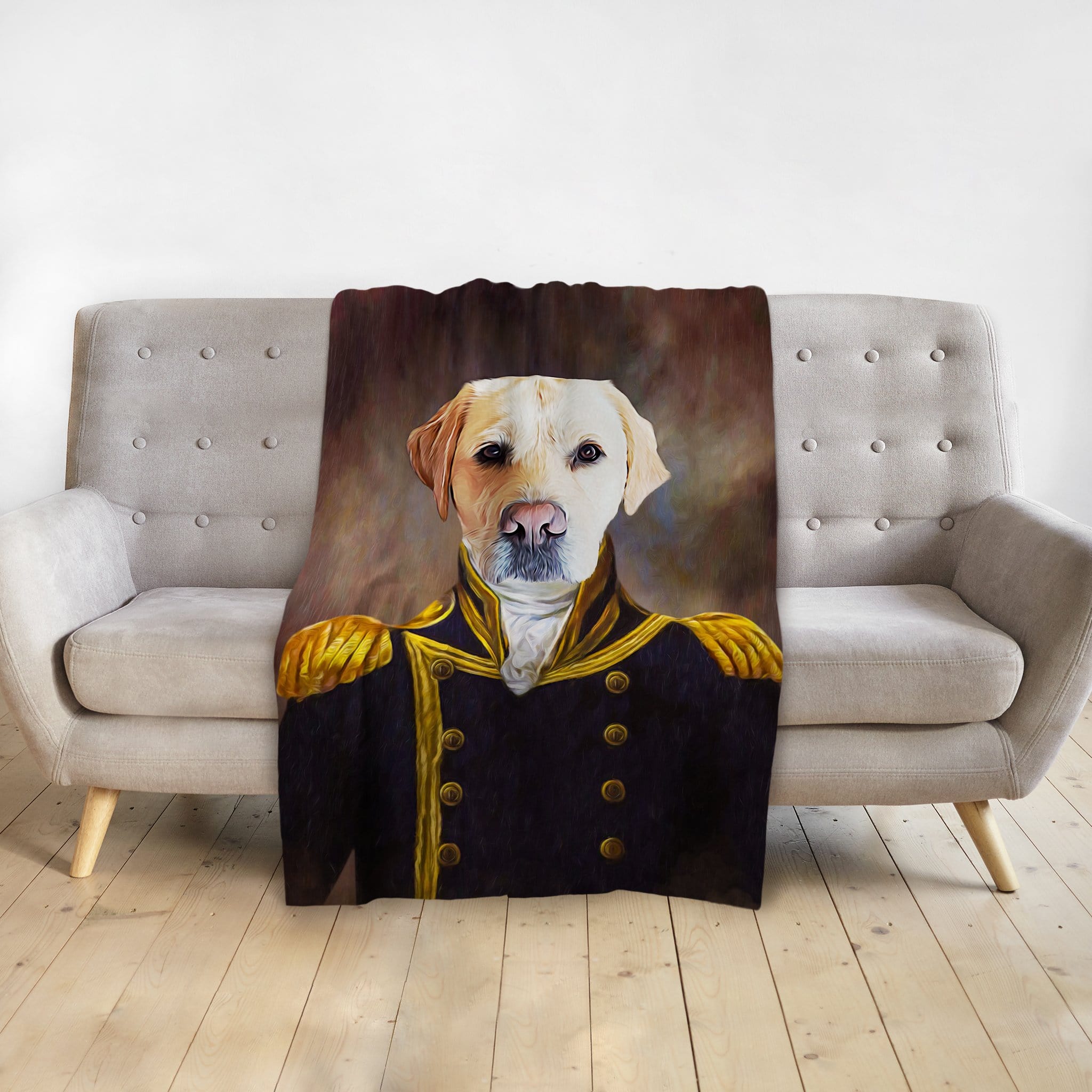 &#39;The Captain&#39; Personalized Pet Blanket