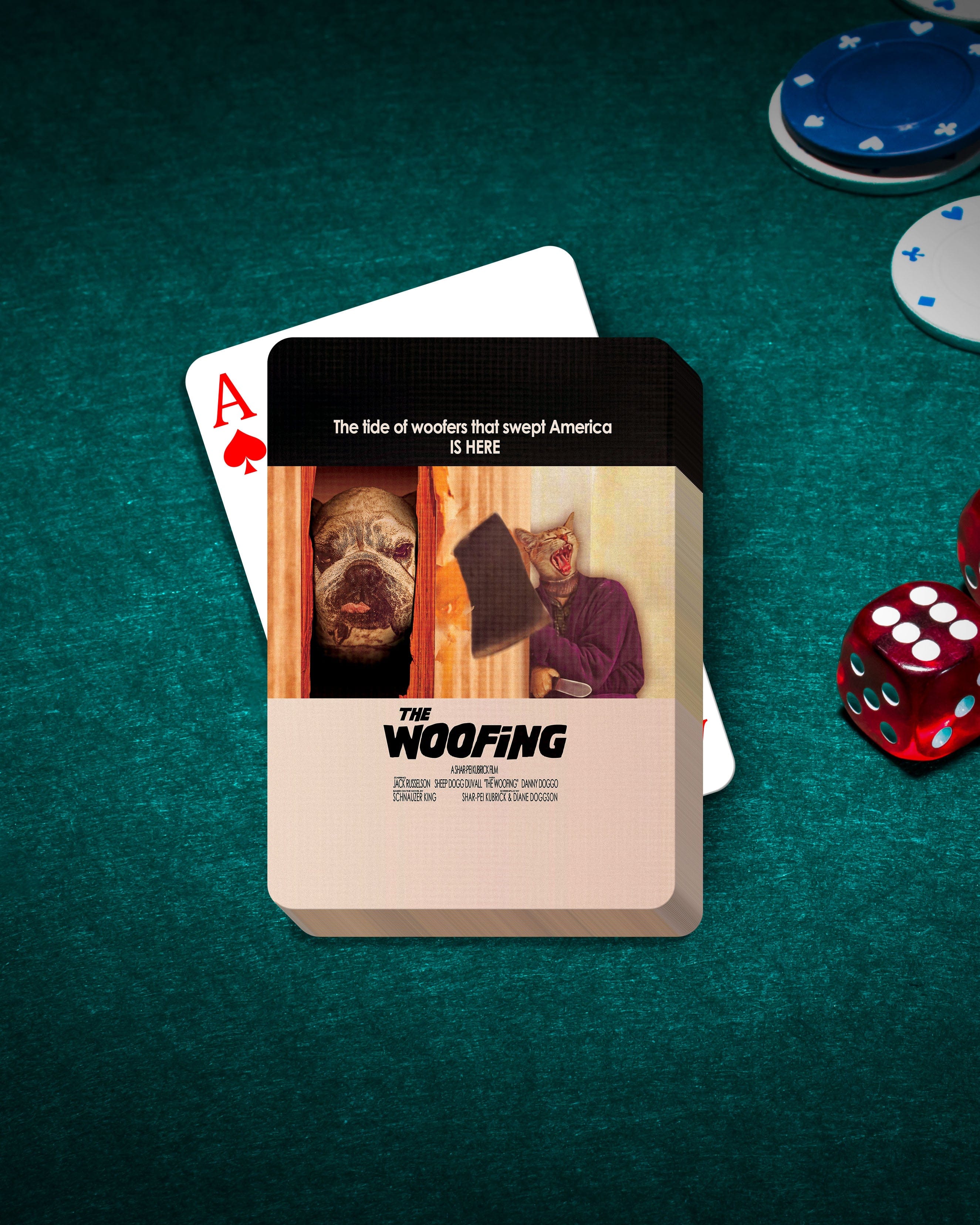 &#39;The Woofing&#39; Personalized 2 Pet Playing Cards