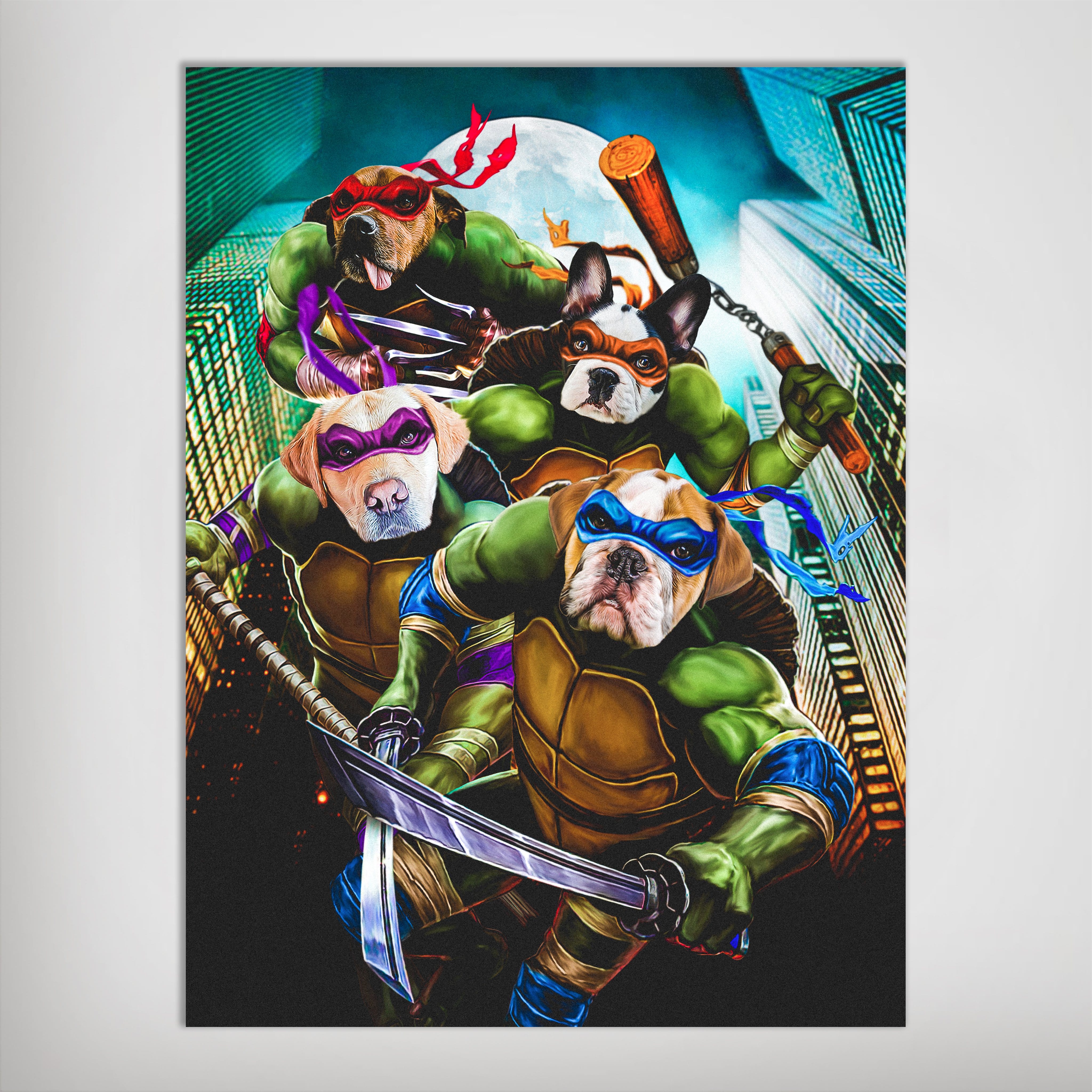 &#39;Teenage Mutant Ninja Doggos&#39; Personalized 4 Pet Poster