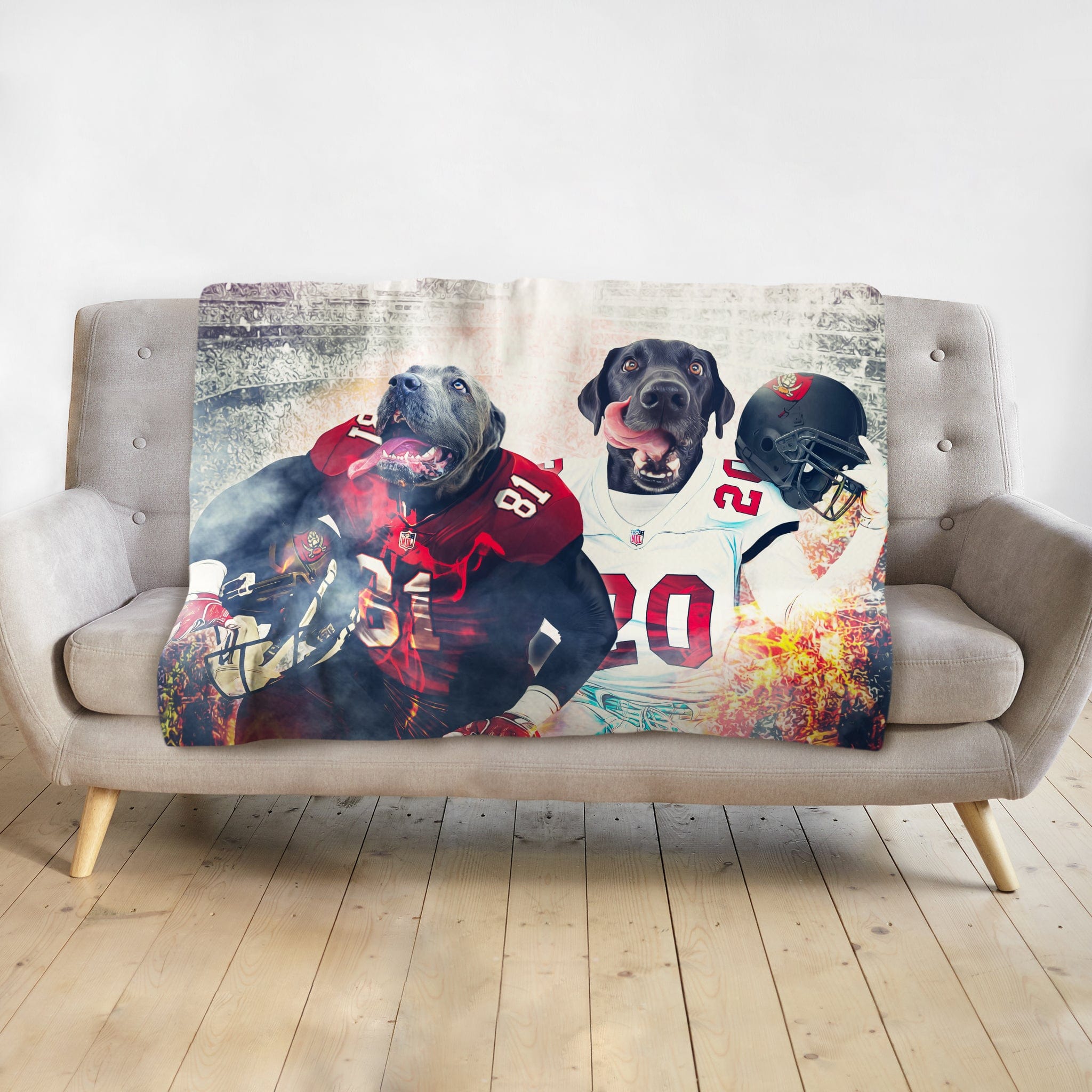 &#39;Tampa Bay Doggos&#39; Personalized 2 Pet Blanket