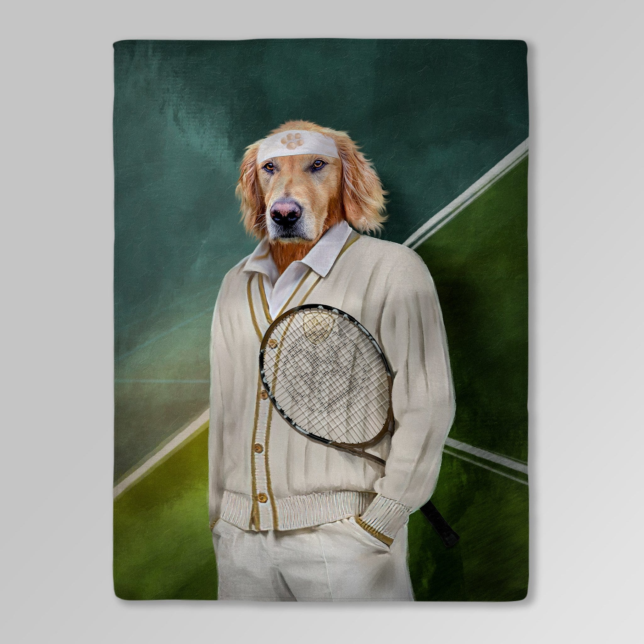 &#39;The Tennis Player&#39; Personalized Pet Blanket