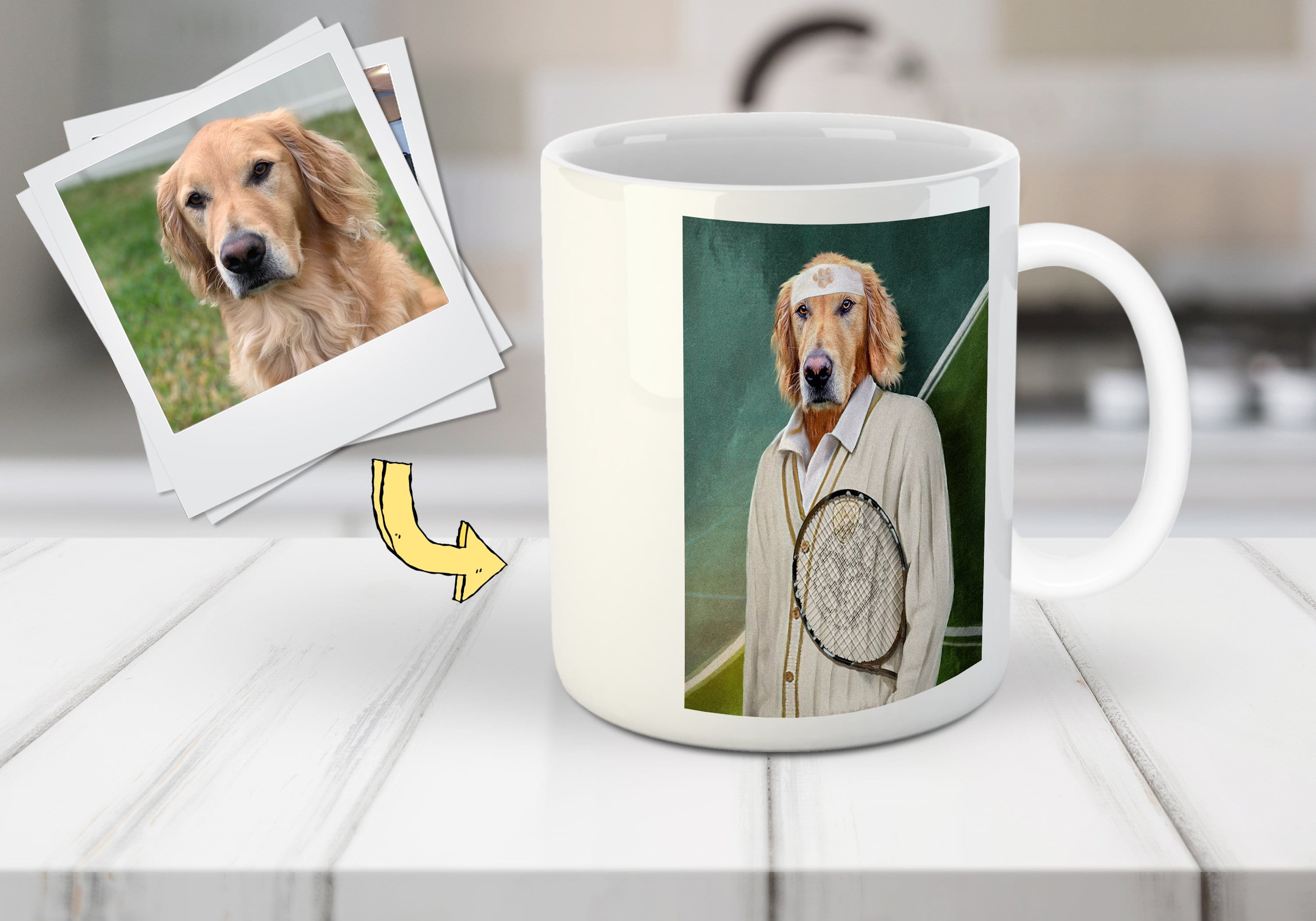 &#39;Tennis Player&#39; Custom Pet Mug